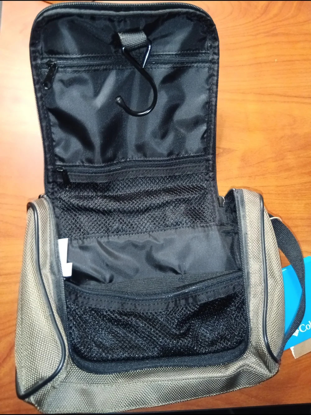 Columbia Men's Olive and Light Gray Travel Hygiene Bag w/Hanging Hook